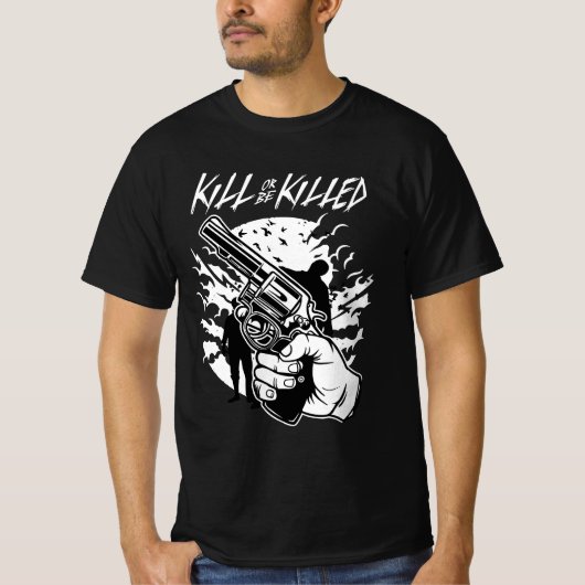 男の子と女の子を殺すか殺される新しいハロウィーン2023 Tシャツ (正面)