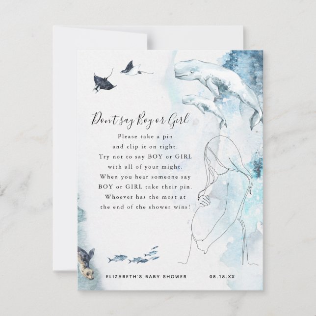 男の子と女の子を言うな |赤ちゃんシャワーゲーム (正面)