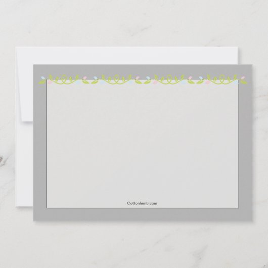 男の子と女の子ツインズグレーベビーシャワー招待状 招待状 (裏面)