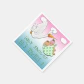 男の子と女の子ツインズ2 – ストークベビーシャワー紙ナプキ スタンダードカクテルナプキン (角)