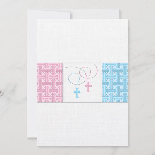 男の子と女の子ツインファーストコミューン招待状 招待状 (裏面)