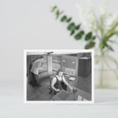 男の子と女の子,コンピュータデートすること,ヴィンテージスタイル ポストカード (スタンド正面)