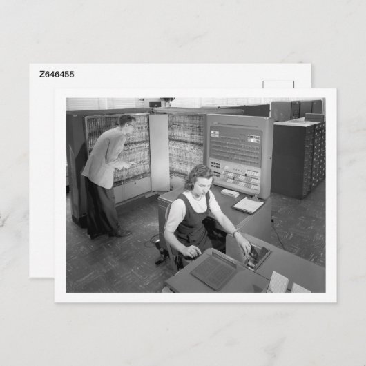 男の子と女の子,コンピュータデートすること,ヴィンテージスタイル ポストカード (正面/裏面)