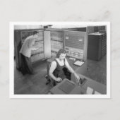 男の子と女の子,コンピュータデートすること,ヴィンテージスタイル ポストカード (正面)