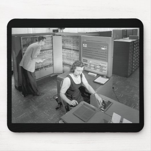 男の子と女の子,コンピュータデートすること,ヴィンテージスタイル マウスパッド (正面)