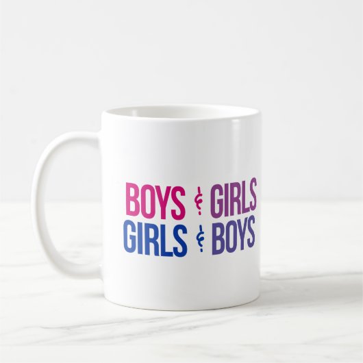 男の子と女の子 女の子と男の子 コーヒーマグカップ (左)