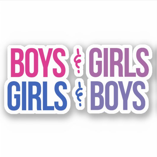 男の子と女の子 女の子と男の子 シール (正面)