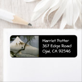 男の子と山富士北斎日本のファインアート ラベル (インサイチュ)