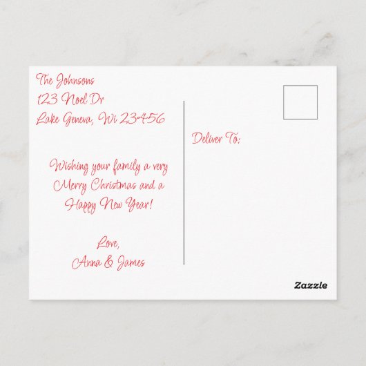 男の子と彼のクリスマスの列車ファッションド老 ポストカード (裏面)