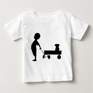 男の子と彼の犬 ベビーTシャツ