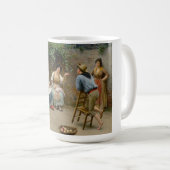 男の子と海女のおしゃべりフレンドリー コーヒーマグカップ (正面右)