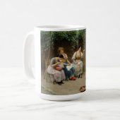 男の子と海女のおしゃべりフレンドリー コーヒーマグカップ (正面左)