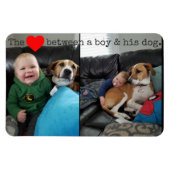 男の子と犬の愛 マグネット (横)