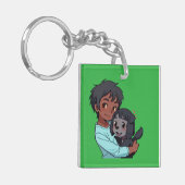 男の子と犬 キーホルダー (正面左)