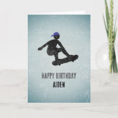 男の子と男の子のためのスケーター10代のをテーマにしたグランジメタル カード (正面)