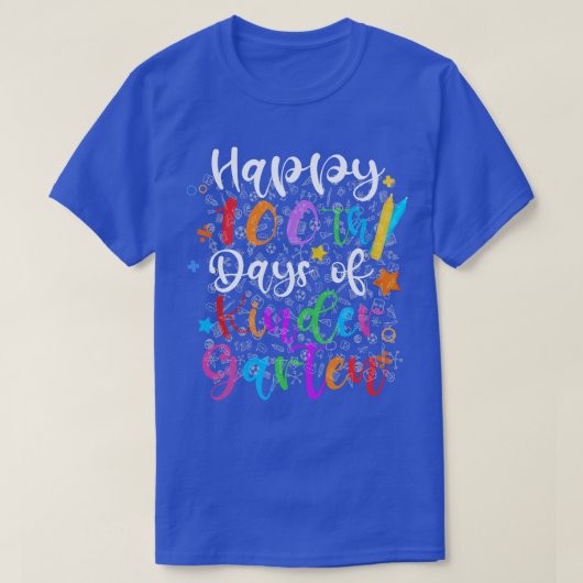 男の子と男の子のための幼稚園のシャツの幸せな100日 Tシャツ (デザイン正面)