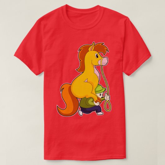 男の子と馬 Tシャツ (デザイン正面)