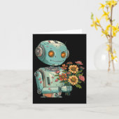 男の子とGのための開花と花の衣装を備えたロボット カード (黄色い花)