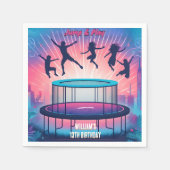 男の子にトランポリンクールパーク13歳の誕生日 スタンダードカクテルナプキン (正面)