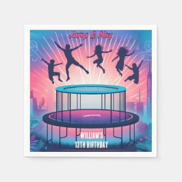 男の子にトランポリンクールパーク13歳の誕生日 スタンダードカクテルナプキン
