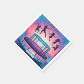 男の子にトランポリンクールパーク13歳の誕生日 スタンダードカクテルナプキン (角)