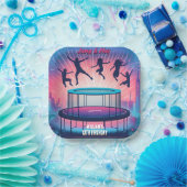 男の子にトランポリンクールパーク13歳の誕生日 ペーパープレート (パーティー)