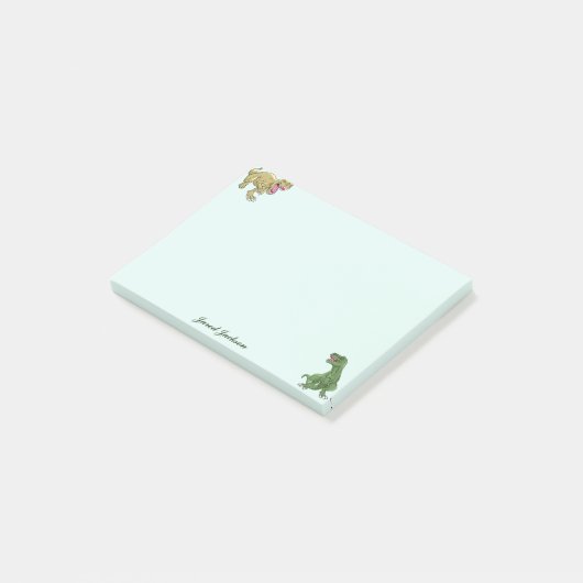 男の子のおもしろい可愛い恐竜 ポストイット (アングル)