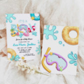 男の子のおもしろい夏の熱帯プール赤ちゃんシャワー 招待状