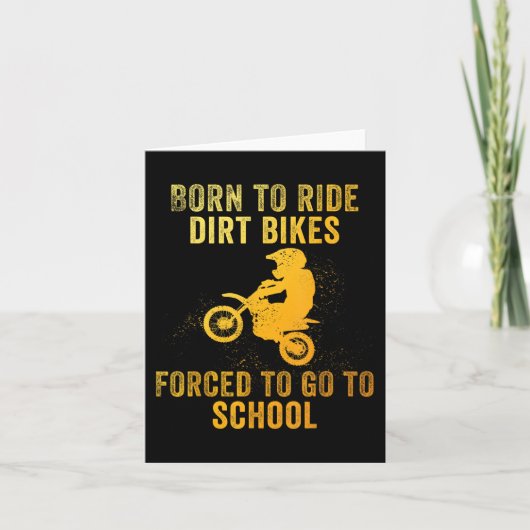 男の子のおもしろい女の子のためのダートバイクアートMotocross dirt カード (正面)
