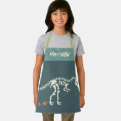 男の子のおもしろい恐竜が化石の子供を掘る エプロン (インサイチュ)