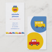 男の子のおもちゃが車のおもしろいを運ぶママ/パパ通話カード コーリングカード (正面/裏面)