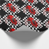 男の子のおもちゃの赤いスポーツ・カー ラッピングペーパー (角)