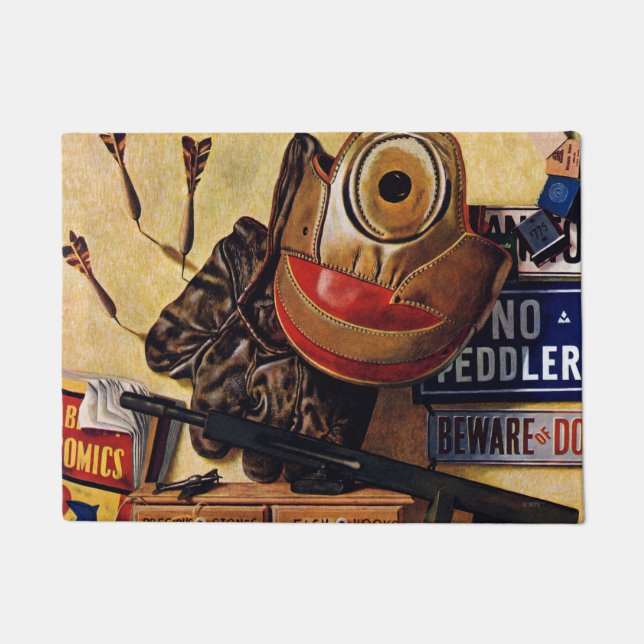 男の子のおもちゃの静物画 ドアマット (正面)