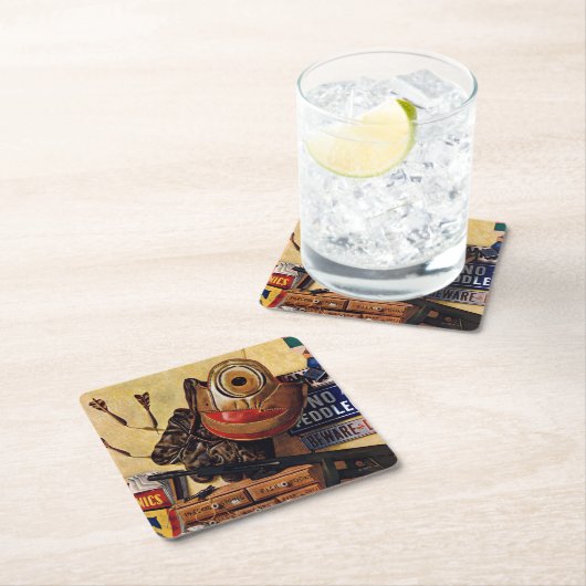 男の子のおもちゃの静物 スクエアペーパーコースター (インサイチュ)