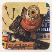 男の子のおもちゃの静物 スクエアペーパーコースター (正面)