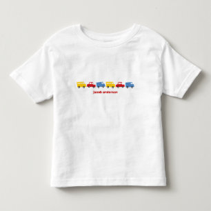 男の子のおもちゃカラフルおもしろい車バストラックギフトTシャツ トドラーTシャツ
