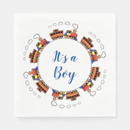 男の子のおもちゃ列車だ スタンダードランチョンナプキン