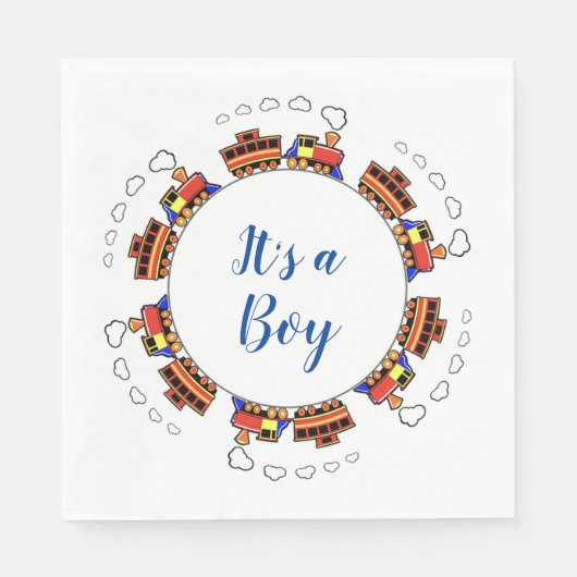 男の子のおもちゃ列車だ スタンダードランチョンナプキン (正面)