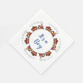 男の子のおもちゃ列車だ スタンダードランチョンナプキン (角)