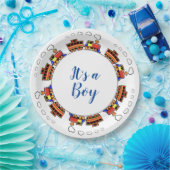 男の子のおもちゃ列車 ペーパープレート (パーティー)