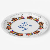 男の子のおもちゃ列車 ペーパープレート (アングル)