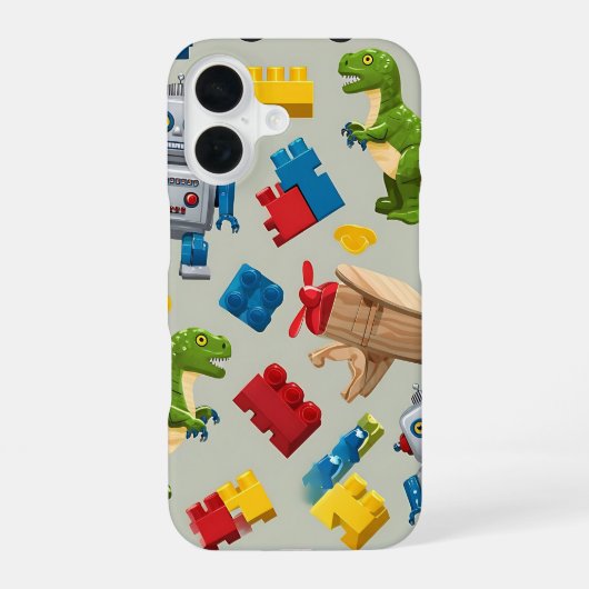 男の子のおもちゃ iPhone 16ケース (裏面)