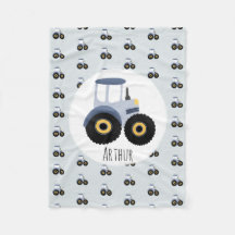 男の子のかわいいブルートラクターのパターン&ネーム児童