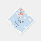 男の子のくまのぬいぐるみ ベビーシャワー スタンダードカクテルナプキン (角)