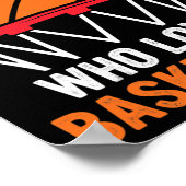 男の子のためのおもしろいバスケットボール – Basを愛する少年のみ ポスター (角)