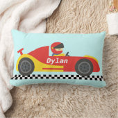 男の子のためのかわいいレースカー ランバークッション (ブランケット)