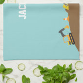 男の子のためのかわいい建築車 キッチンタオル (折り畳み)