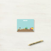 男の子のためのかわいい建築車 ポストイット (デスク上)