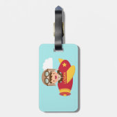 男の子のためのかわいい飛行士の男の子の飛行機の冒険 ラゲッジタグ (裏面縦)