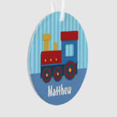 男の子のためのかわいく、カラフルな列車 オーナメント (正面)